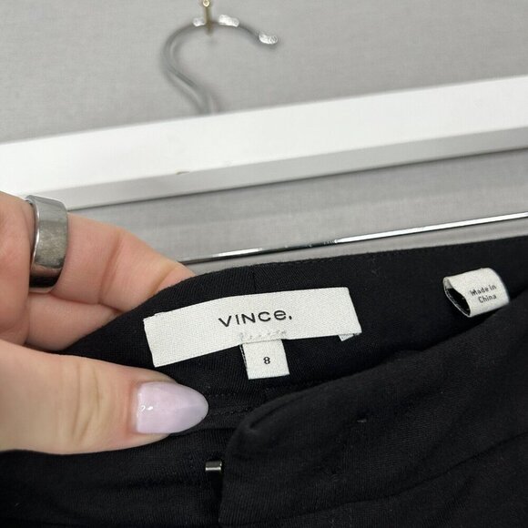 Vince Womens Pants 8 Black Stove Pipe Trouser Ponte Work Basic Comfort Commute - Picture 11 of 14
